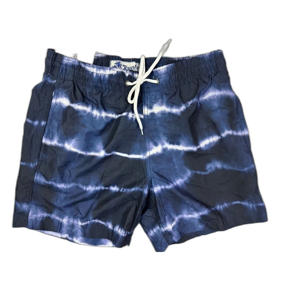 Trunks Size S Mens Swim Board Shorts Mesh Inside Tie Elastic Waist Pockets Blue